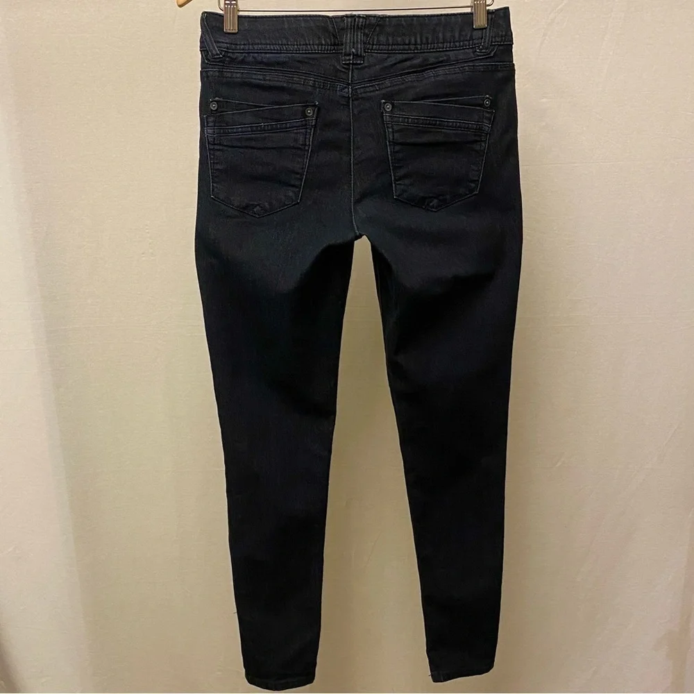 Democracy 6 Skinny Jeans Dark Indigo Blue Stretch Womens Mid Rise Ab Technology